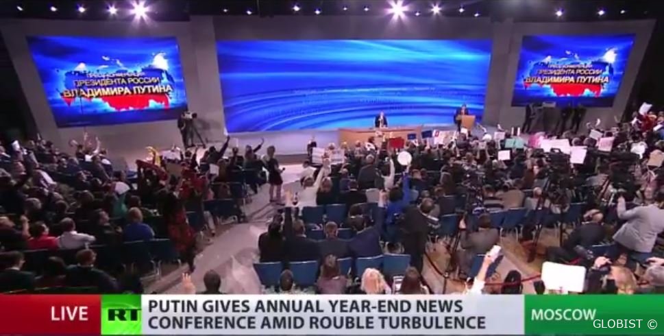 Live: Putin in seinem 10. Fragen- und Antwort-Marathon vor der Weltpresse [engl. Simultanübersetzung]